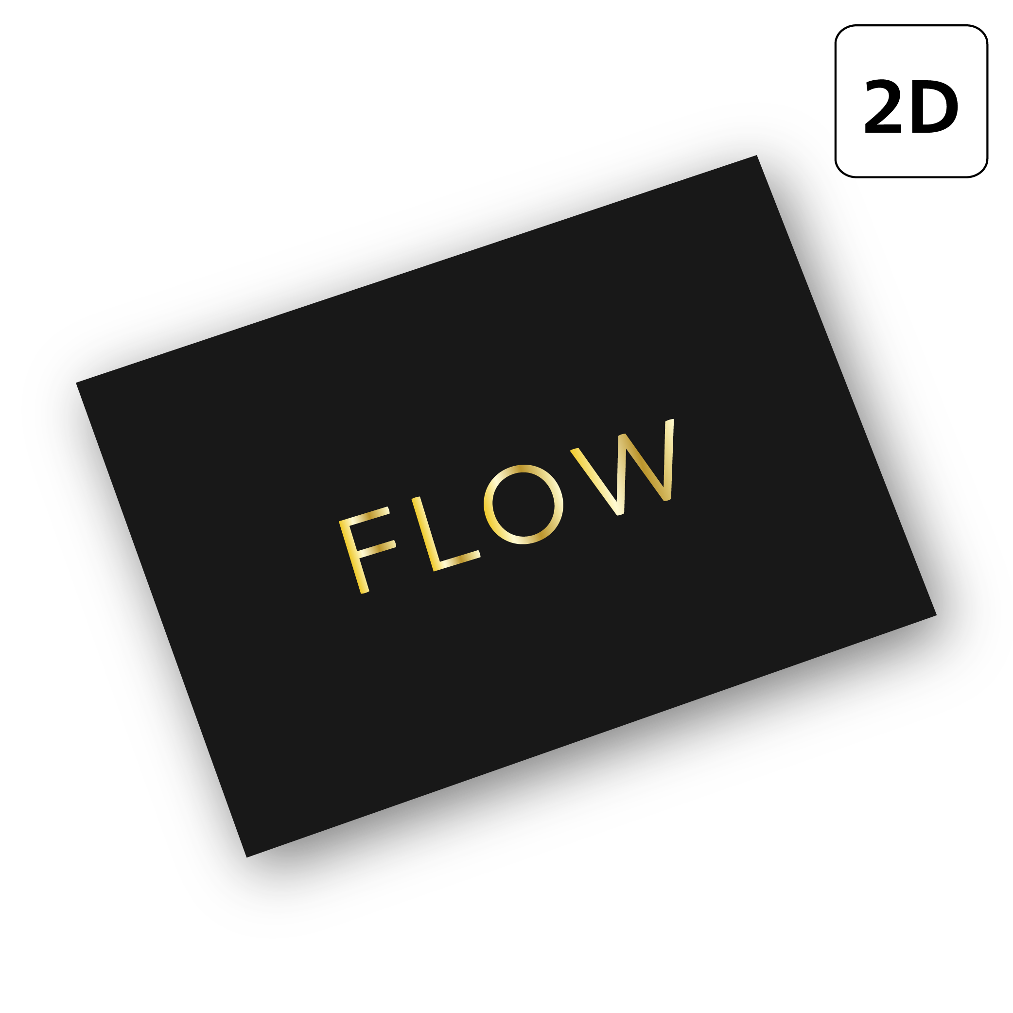 Ikona ulotki ze złoceniem 2D przedstawiająca złoty napis na ciemnym tle. Druk ulotek z efektem złotej folii podkreślającej logo lub elementy graficzne – eleganckie uszlachetnienie materiałów reklamowych.